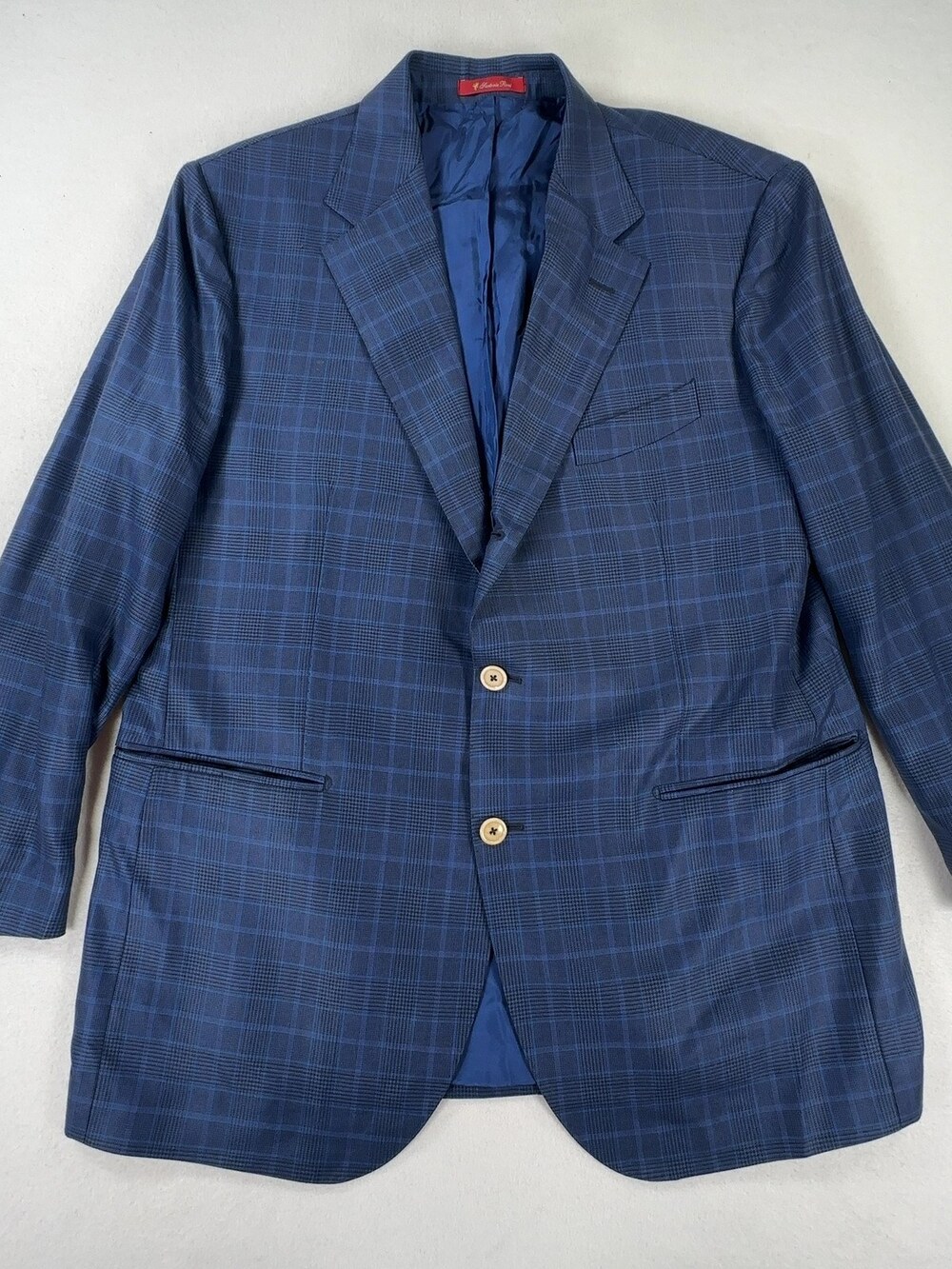 Sartoria Rossi Blazer Zegna Sport Coat Cashmere Blue Plaid Mens IT 56 / US 46